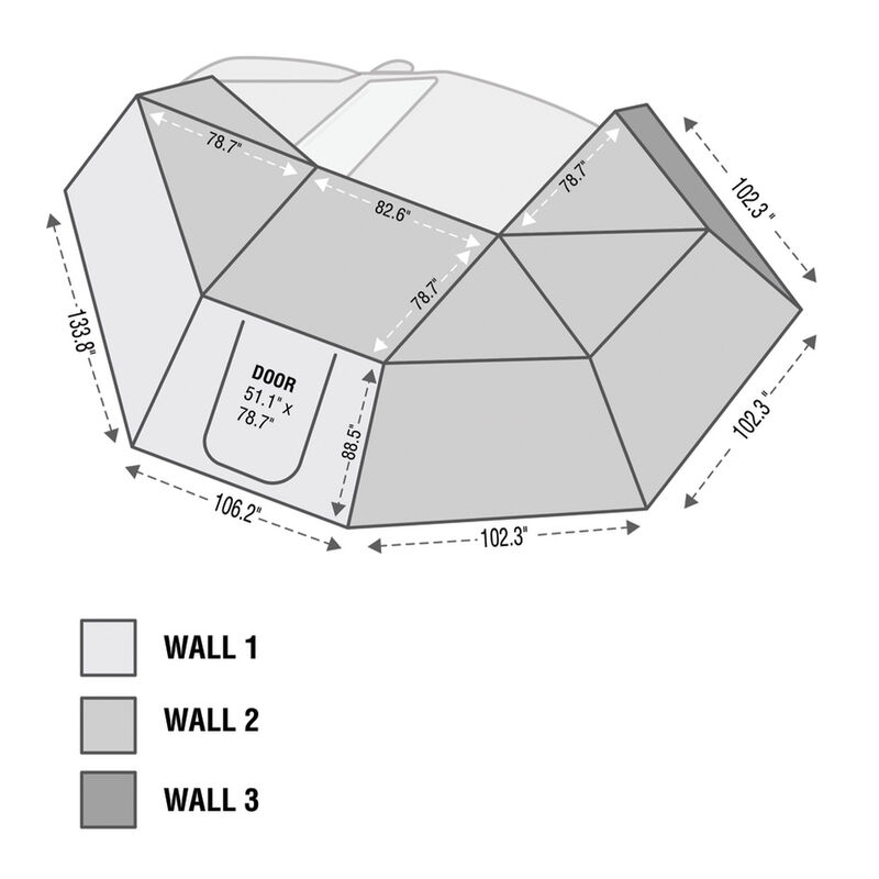 Overland Vehicle Systems Nomadic 270 Awning Wall 2, Driver Side, Dark Gray image number 1